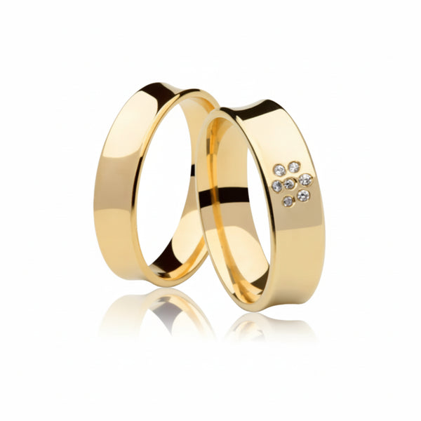 Par de Alianças em Ouro 18kts A02