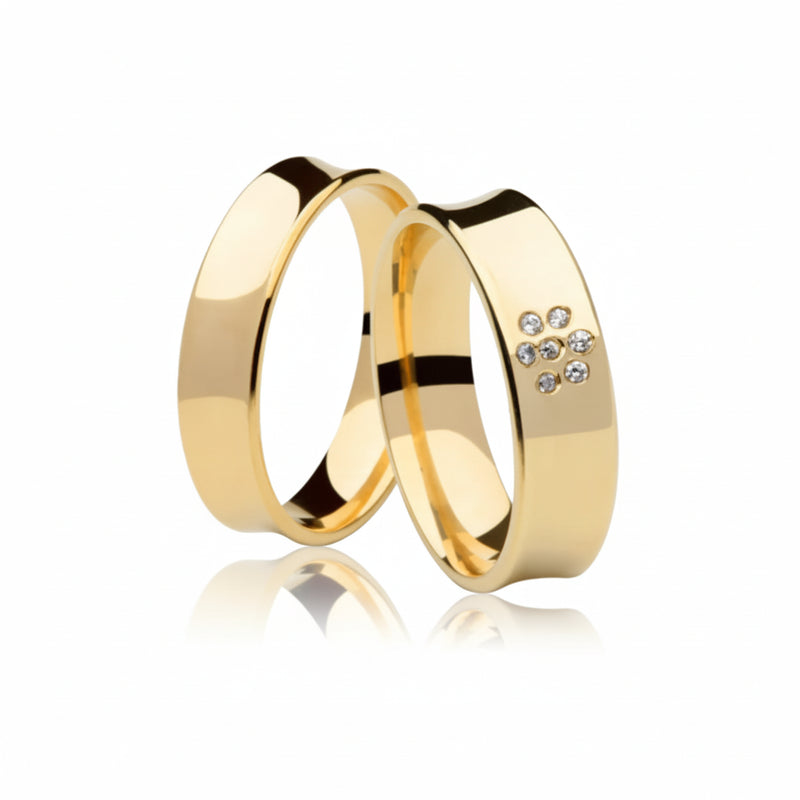 Par de Alianças em Ouro 18kts A02