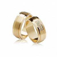 Par de Alianças em Ouro 18kts A04