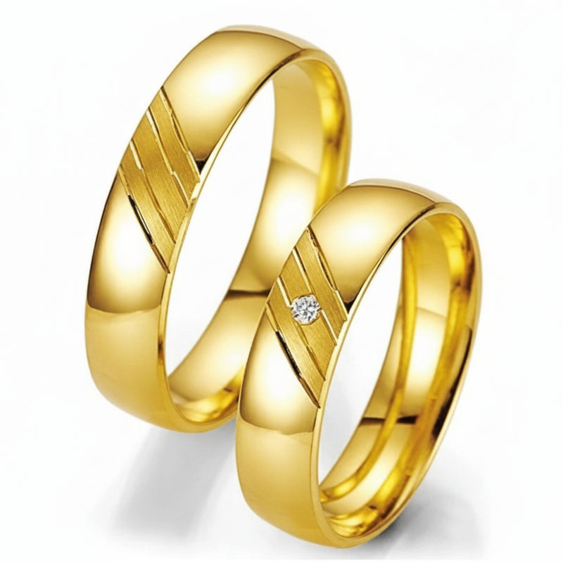 Par de Alianças em Ouro 18kts A07