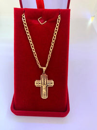 Corrente com crucifixo em 3D em ouro 18k