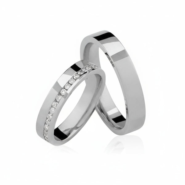 Par de Alianças em Prata AP23