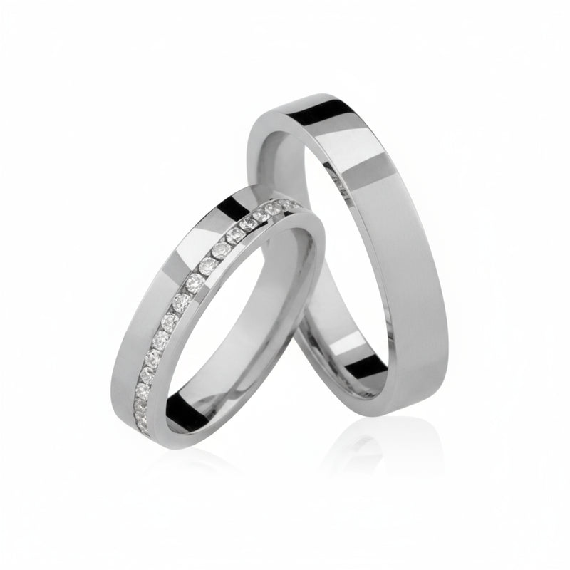 Par de Alianças em Prata AP23