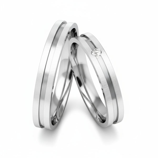 Par de Alianças em Prata AP03