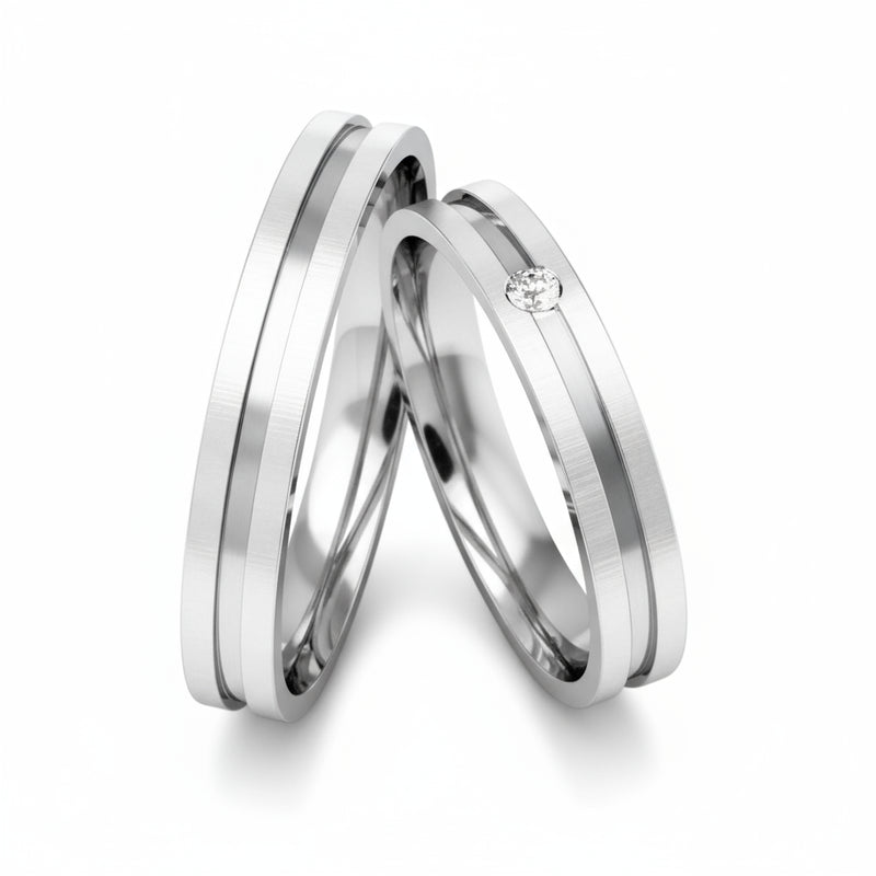 Par de Alianças em Prata AP03