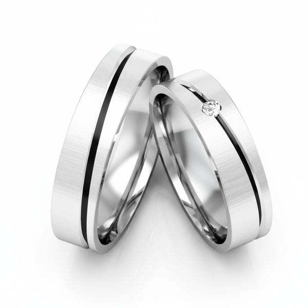 Par de Alianças em Prata AP10