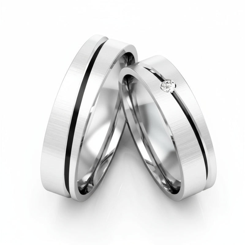 Par de Alianças em Prata AP10