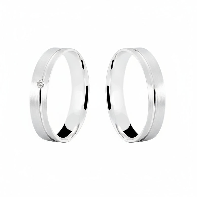 Par de Alianças em Prata AP18