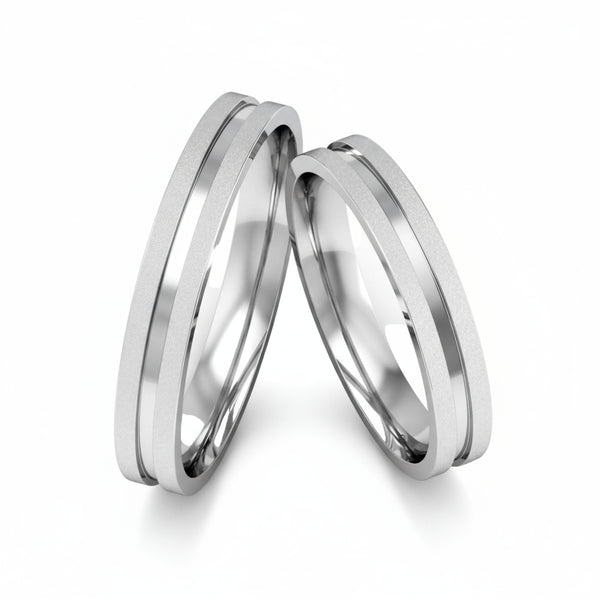 Par de Alianças em Prata AP14
