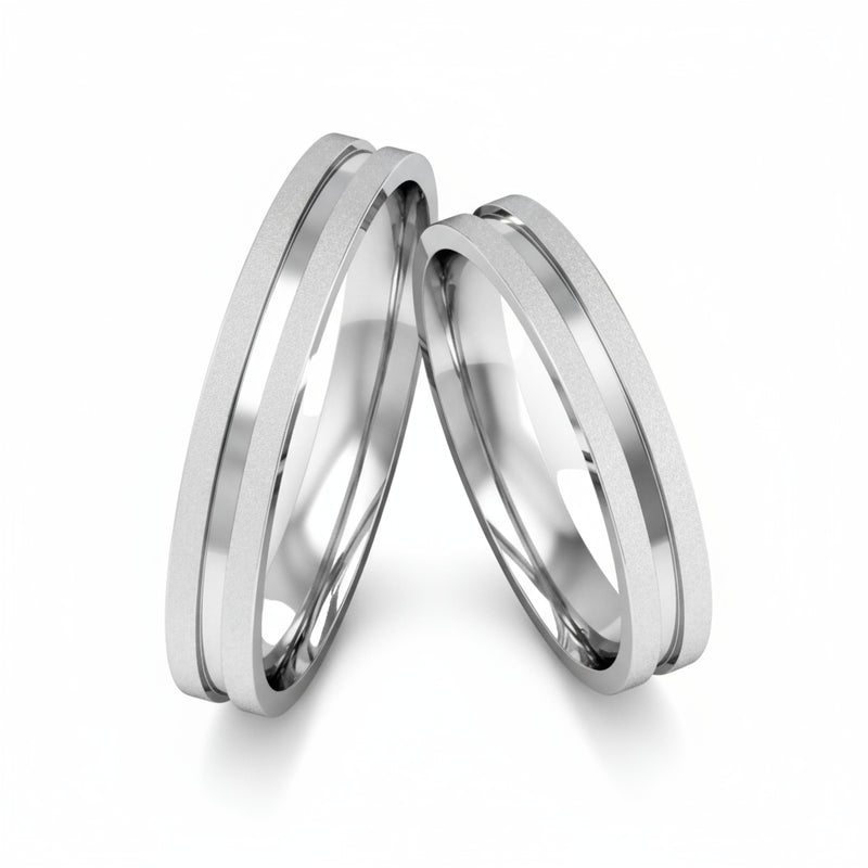 Par de Alianças em Prata AP14