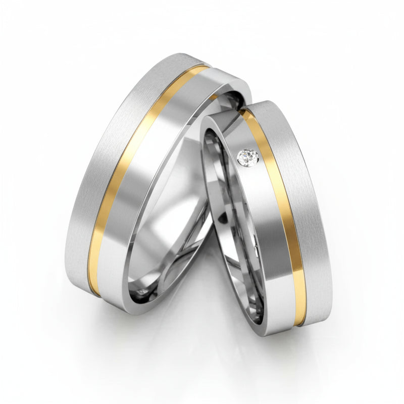 Par de Alianças em Prata AP24