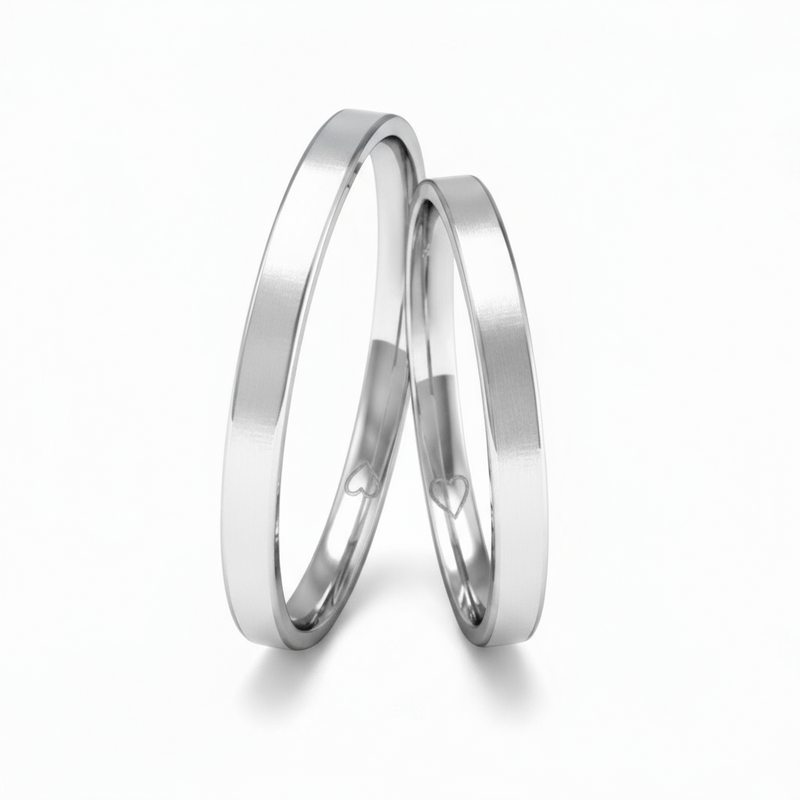 Par de Alianças em Prata AP19