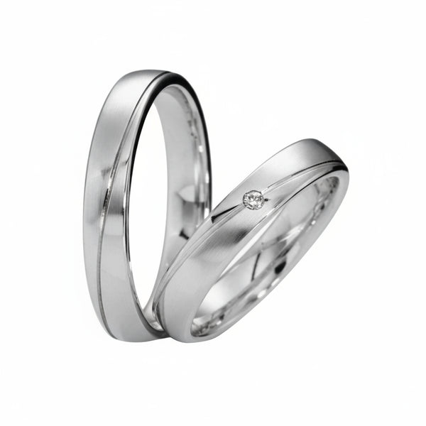 Par de Alianças em Prata AP15