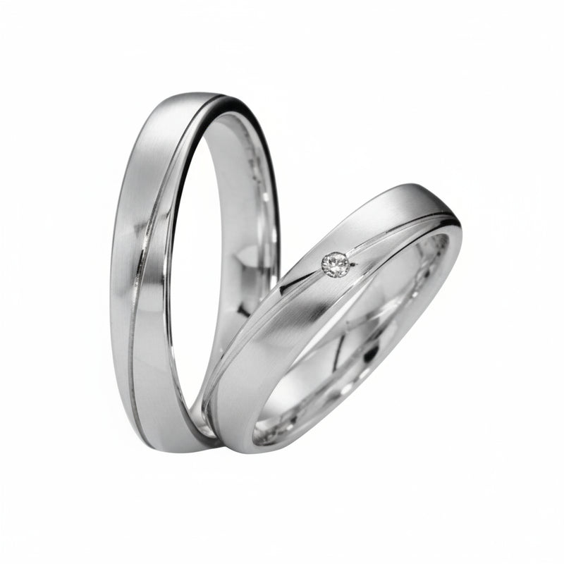 Par de Alianças em Prata AP15