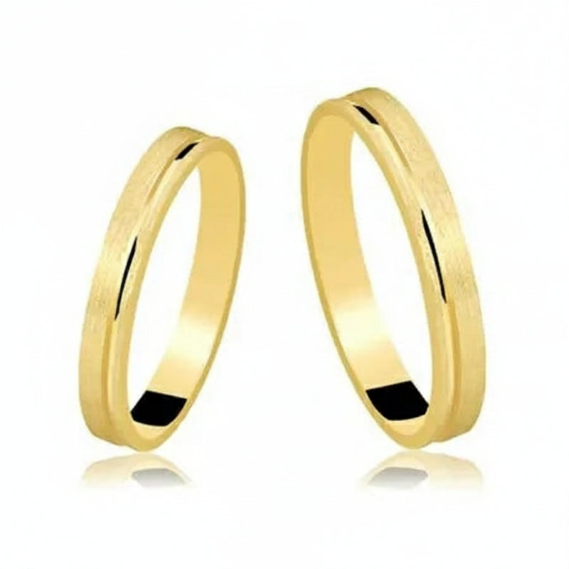 Par de Alianças em Ouro 18kts A06